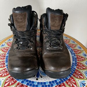 Timberland Flume Mid Womens Sz 8 Brown Waterproof Leather Hiking Boots 18628
